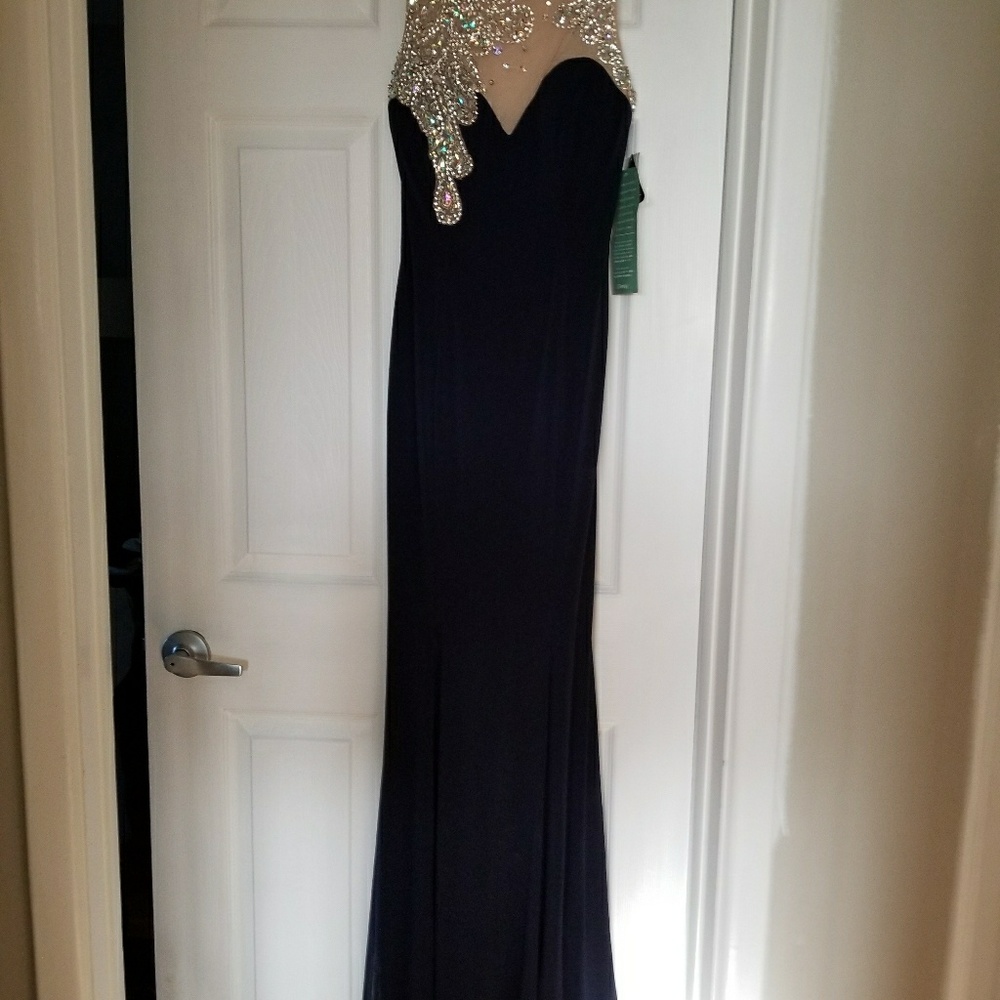 Navy prom gown NWT